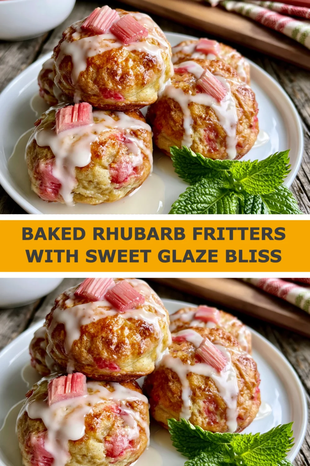 Delightful Baked Rhubarb Fritters with Sweet Glaze Bliss You Must Try Today!
