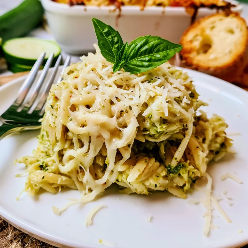 Basil Pesto and Parmesan Baked Orzo Recipe