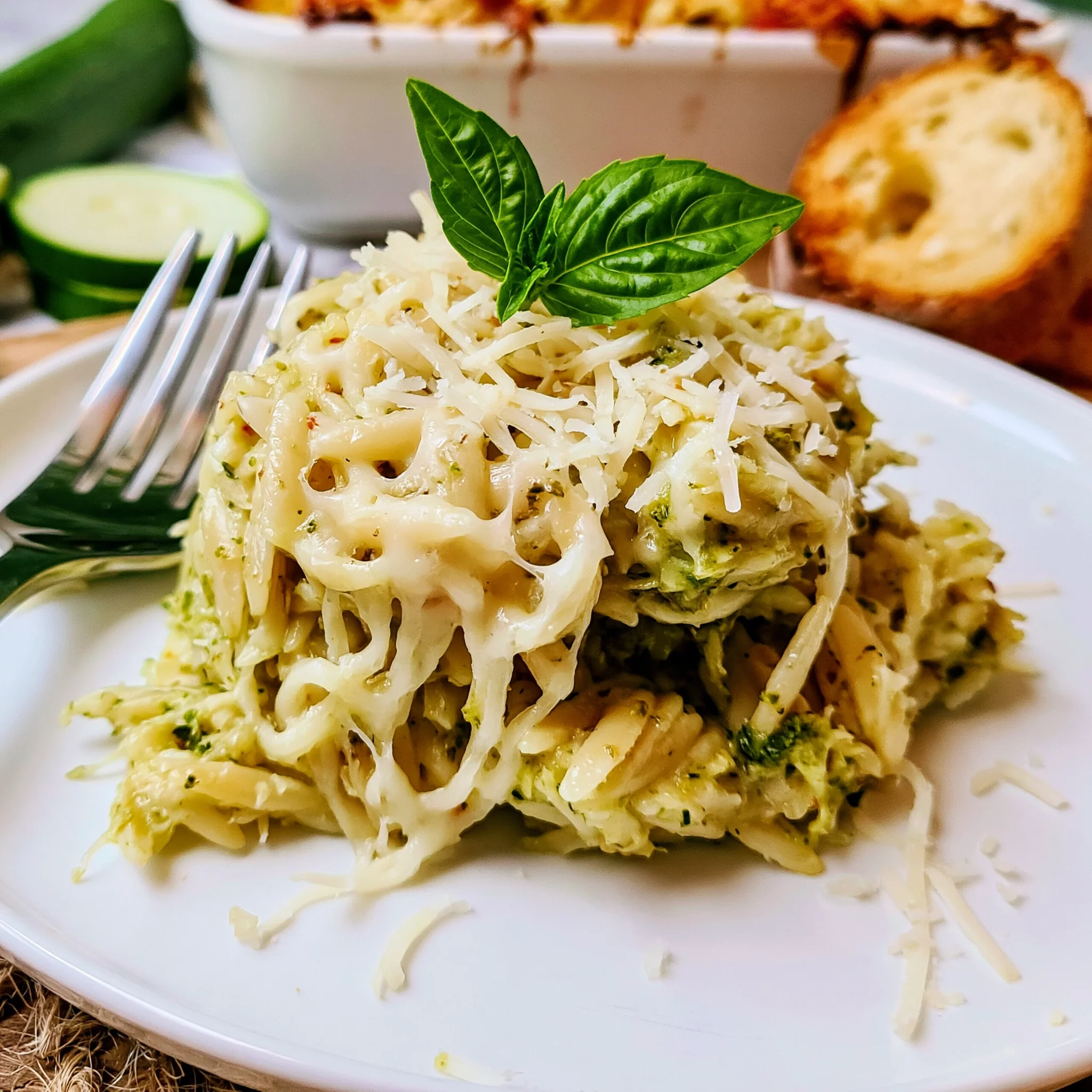 Basil Pesto and Parmesan Baked Orzo Recipe