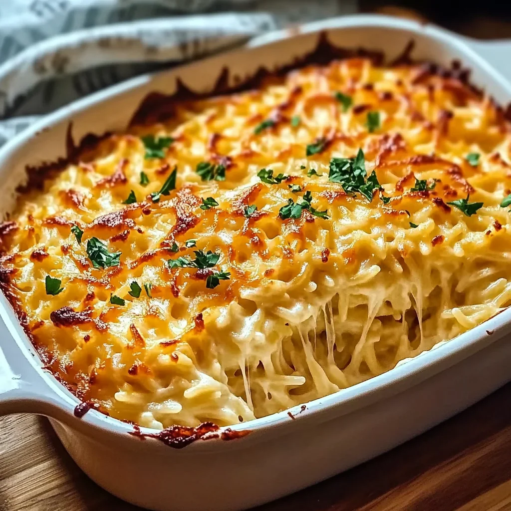 Buffalo Cauliflower Cheesy Orzo Bake Recipe (Spicy and Comforting!)
