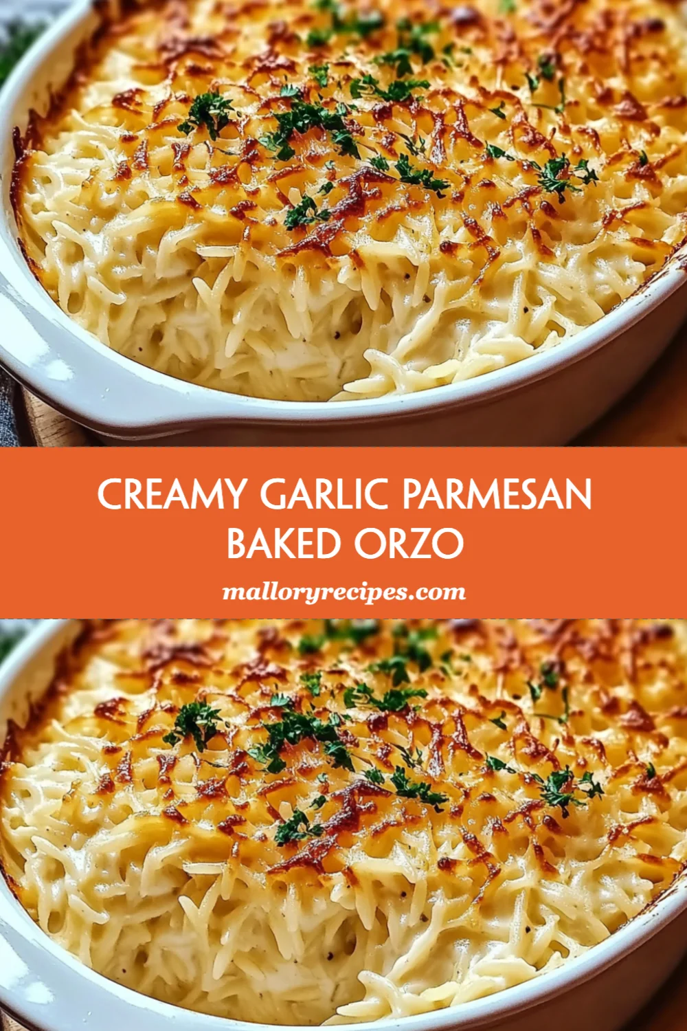 Creamy Garlic Parmesan Baked Orzo Recipe