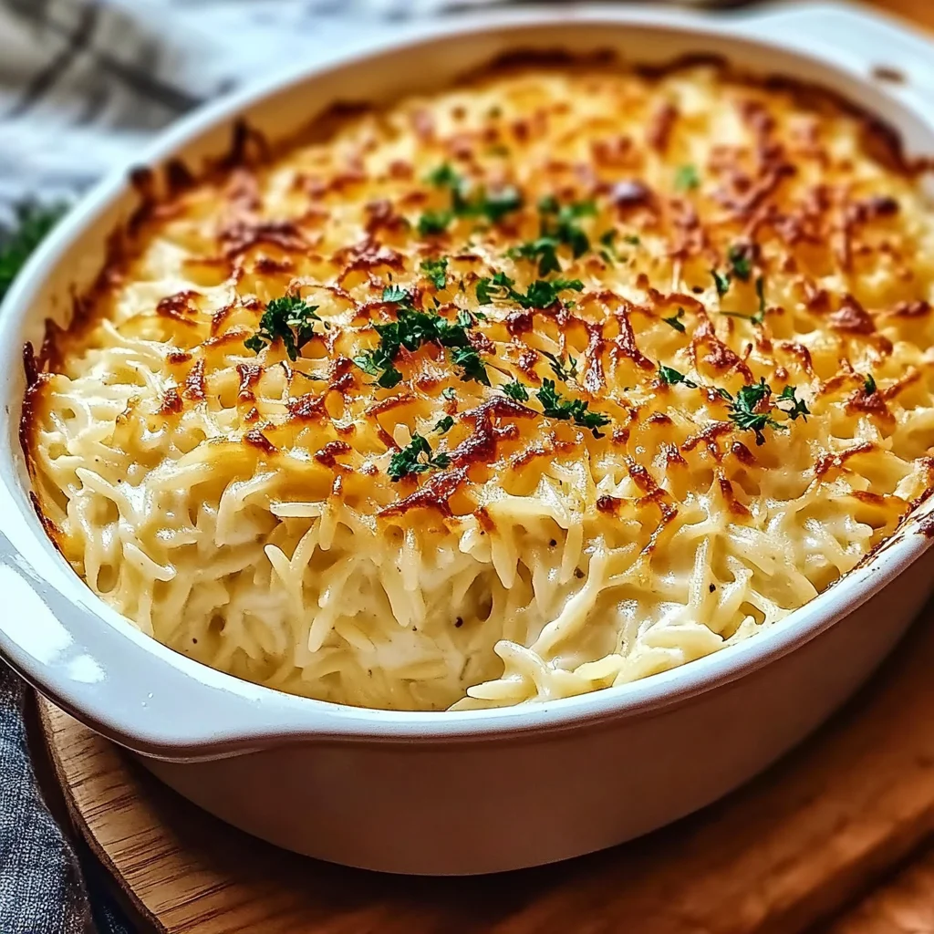Creamy Garlic Parmesan Baked Orzo Recipe