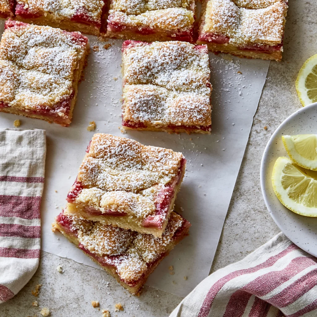 Delicious Lemon Rhubarb Bars Recipe