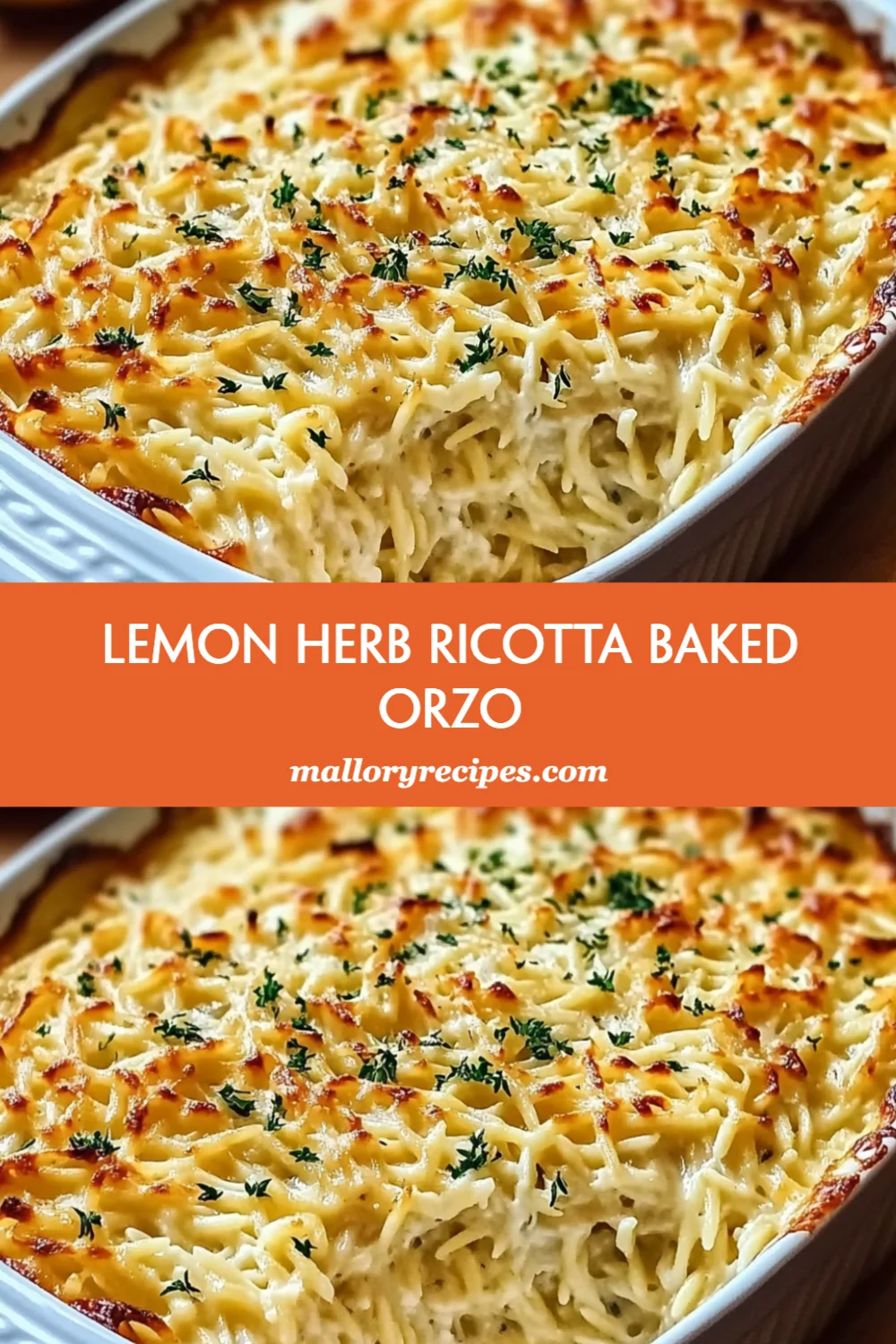 Lemon Herb Ricotta Baked Orzo Recipe