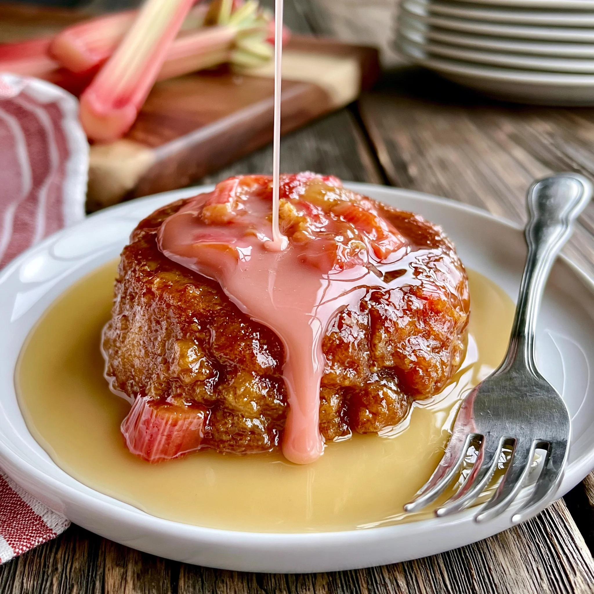 Rhubarb and Date Sticky Toffee Pudding Recipe