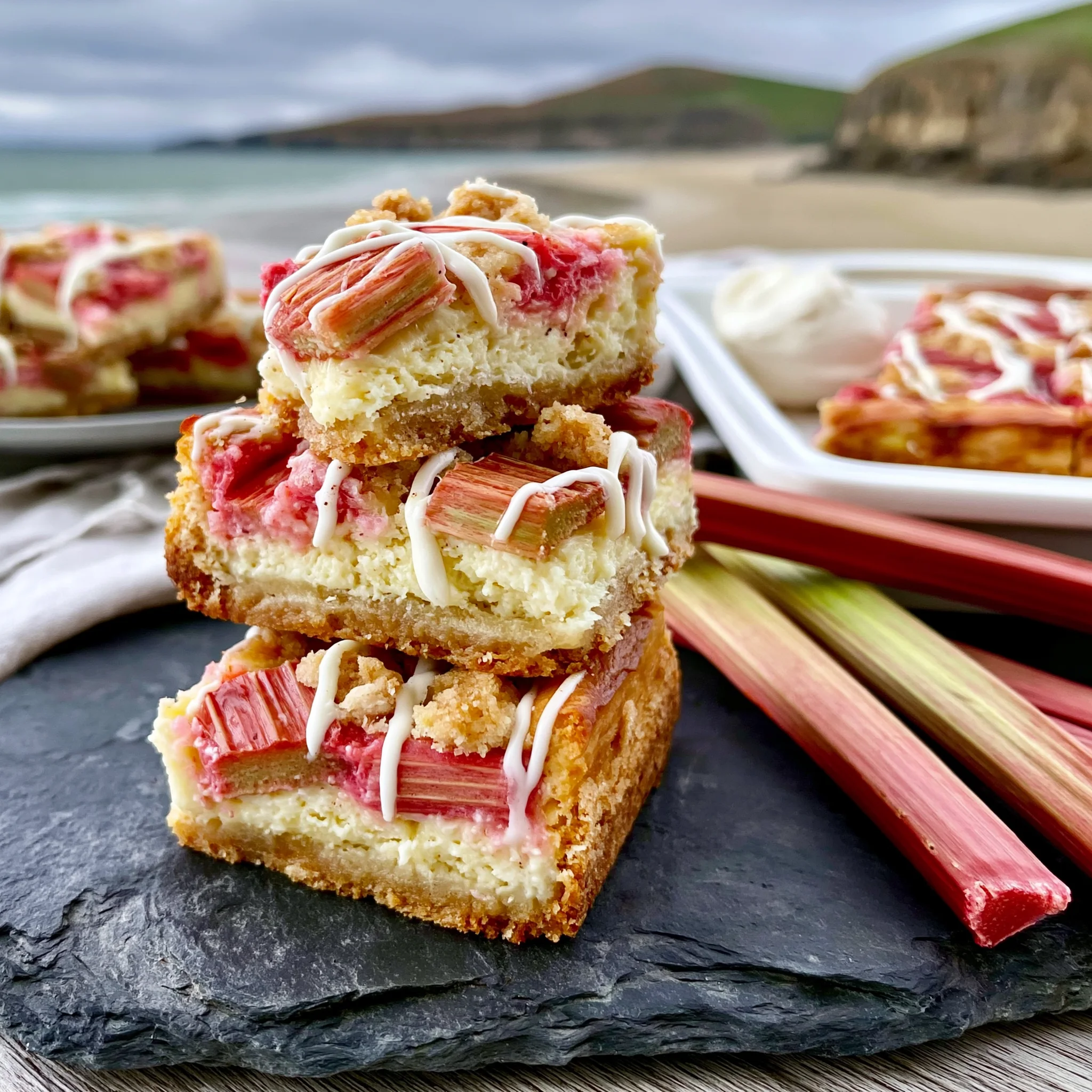 Rhubarb and Vanilla Bean Cheesecake Bars Recipe
