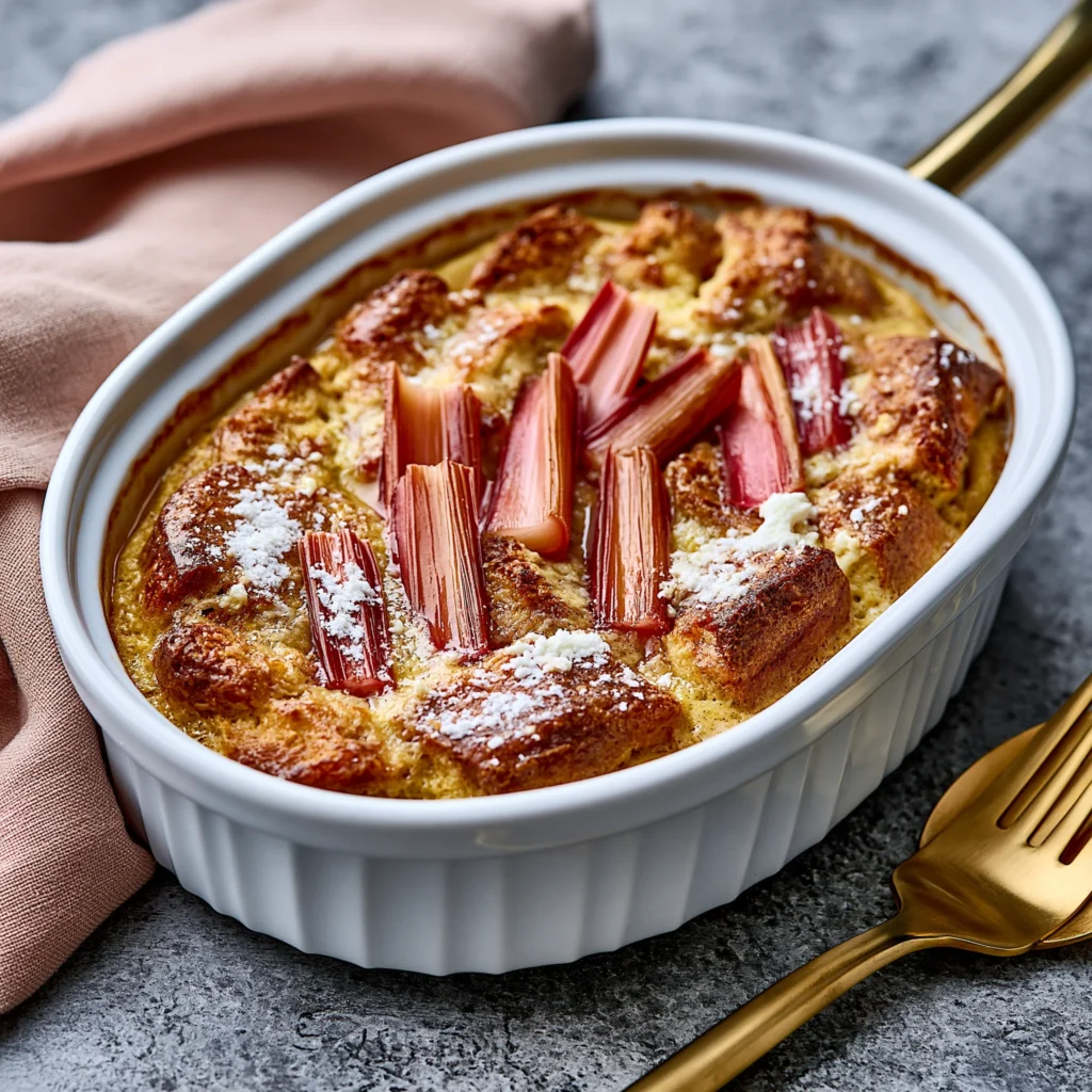 Rhubarb Bread Pudding Recipe (Deliciously Comforting!)