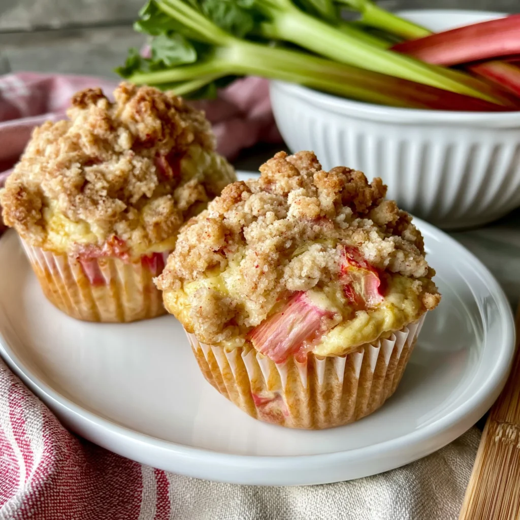Rhubarb Muffins with Streusel Topping Recipe