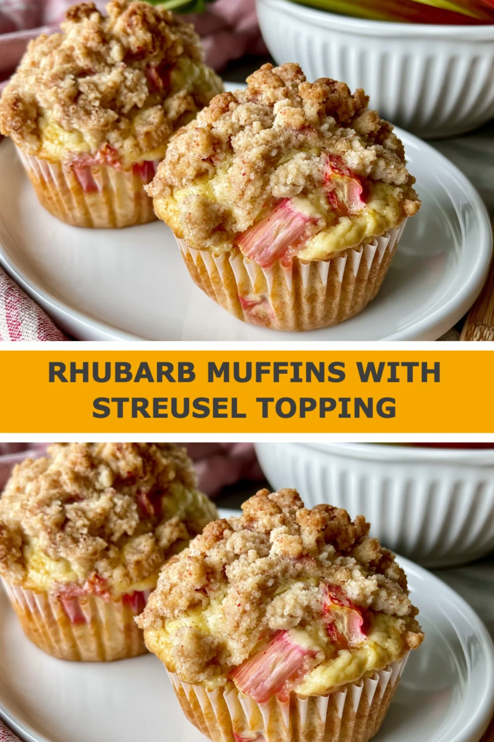 Delicious Rhubarb Muffins with Streusel Topping - A Must-Try Recipe for Any Baker!