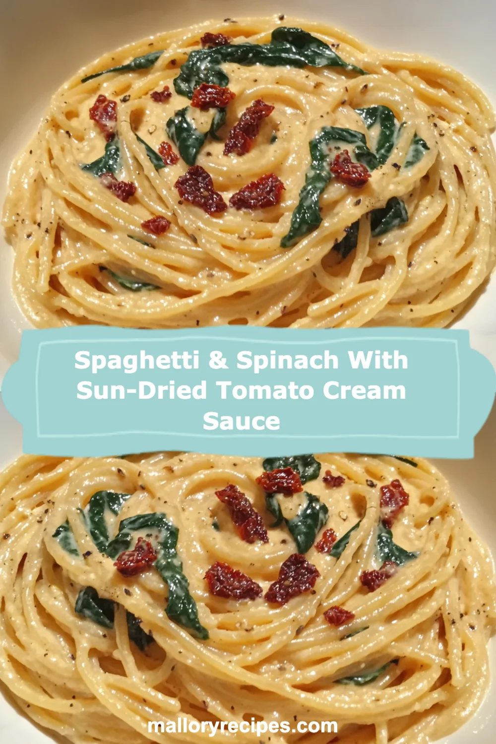 Spaghetti and Spinach with Sun-Dried Tomato Cream Sauce Recipe