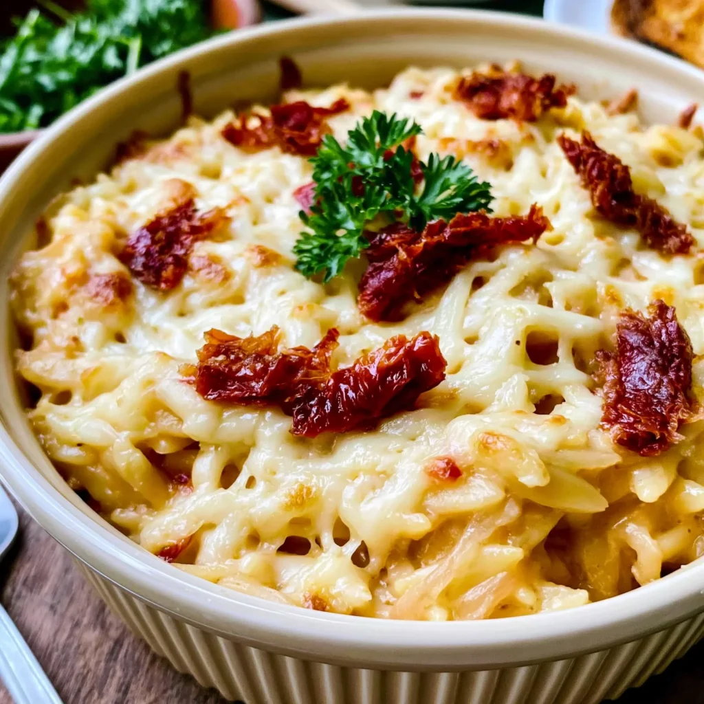 Spicy Sun-Dried Tomato Mozzarella Orzo Recipe