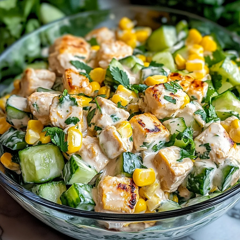 Street Corn Creamy Cucumber Chicken Salad Recipe
