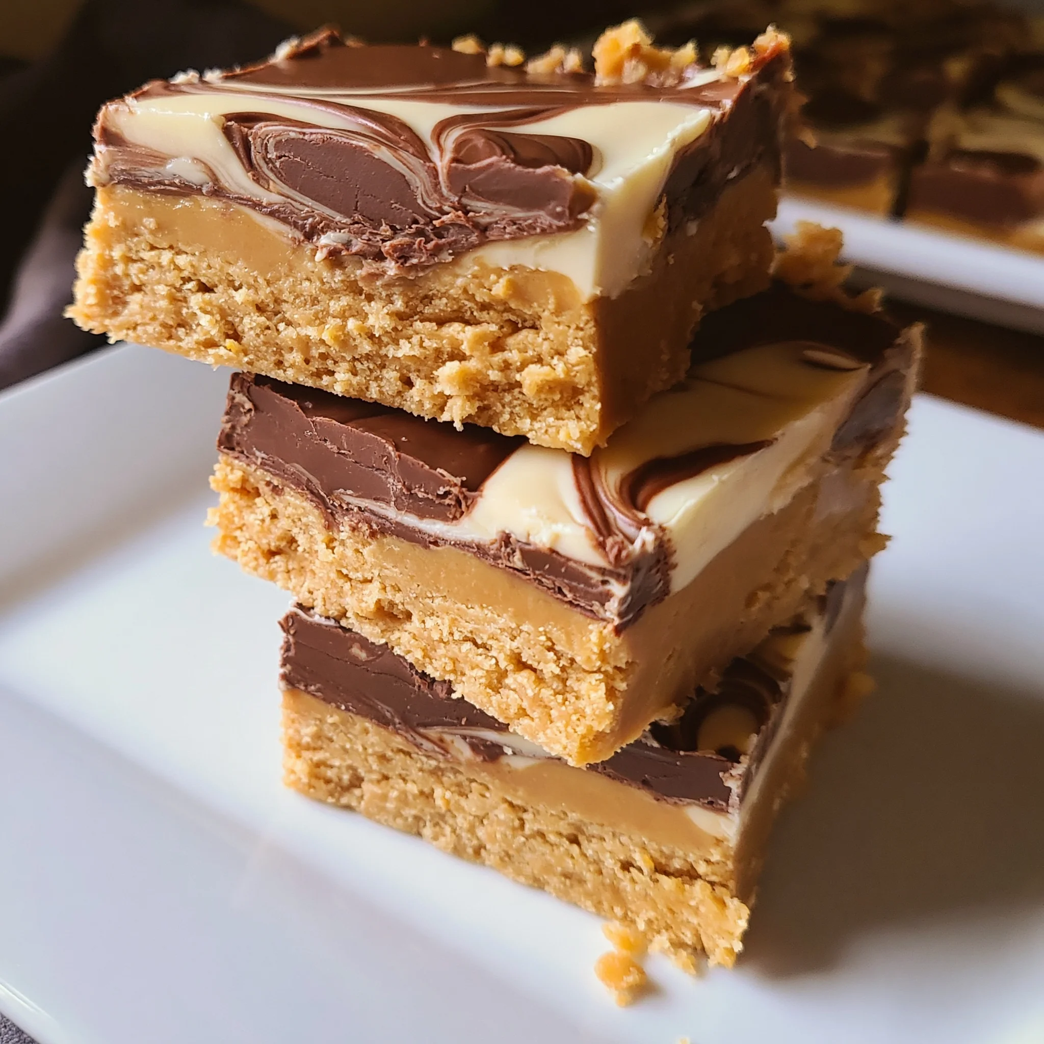 White Chocolate Marbled Buckeye Bars Recipe
