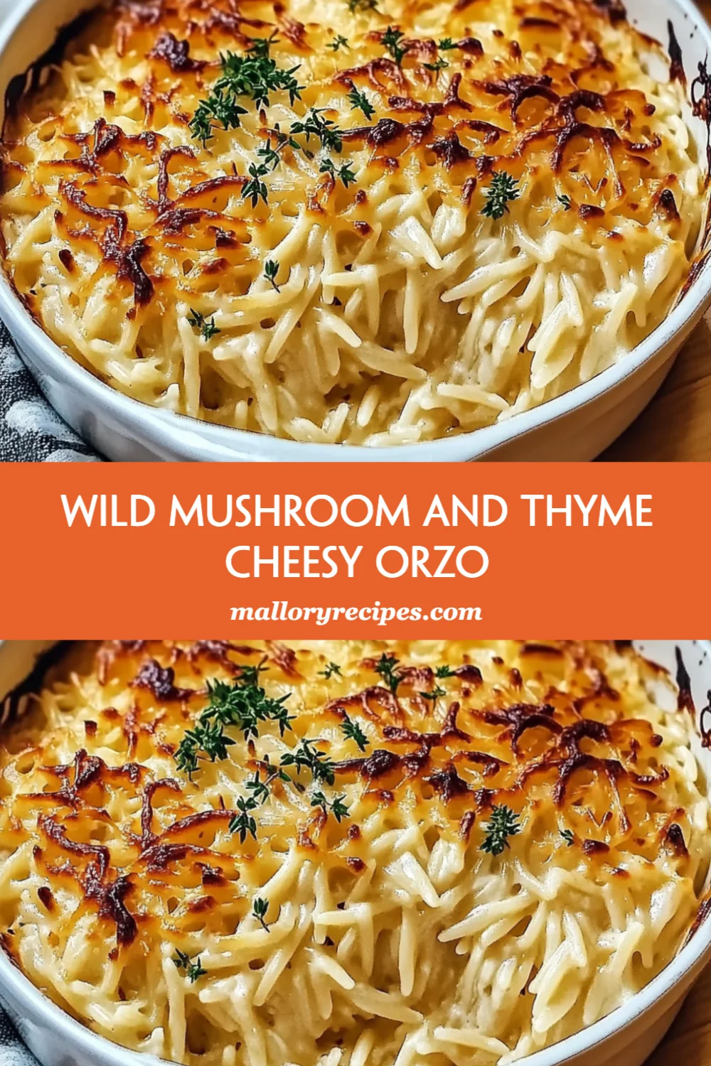 Wild Mushroom and Thyme Cheesy Orzo Recipe