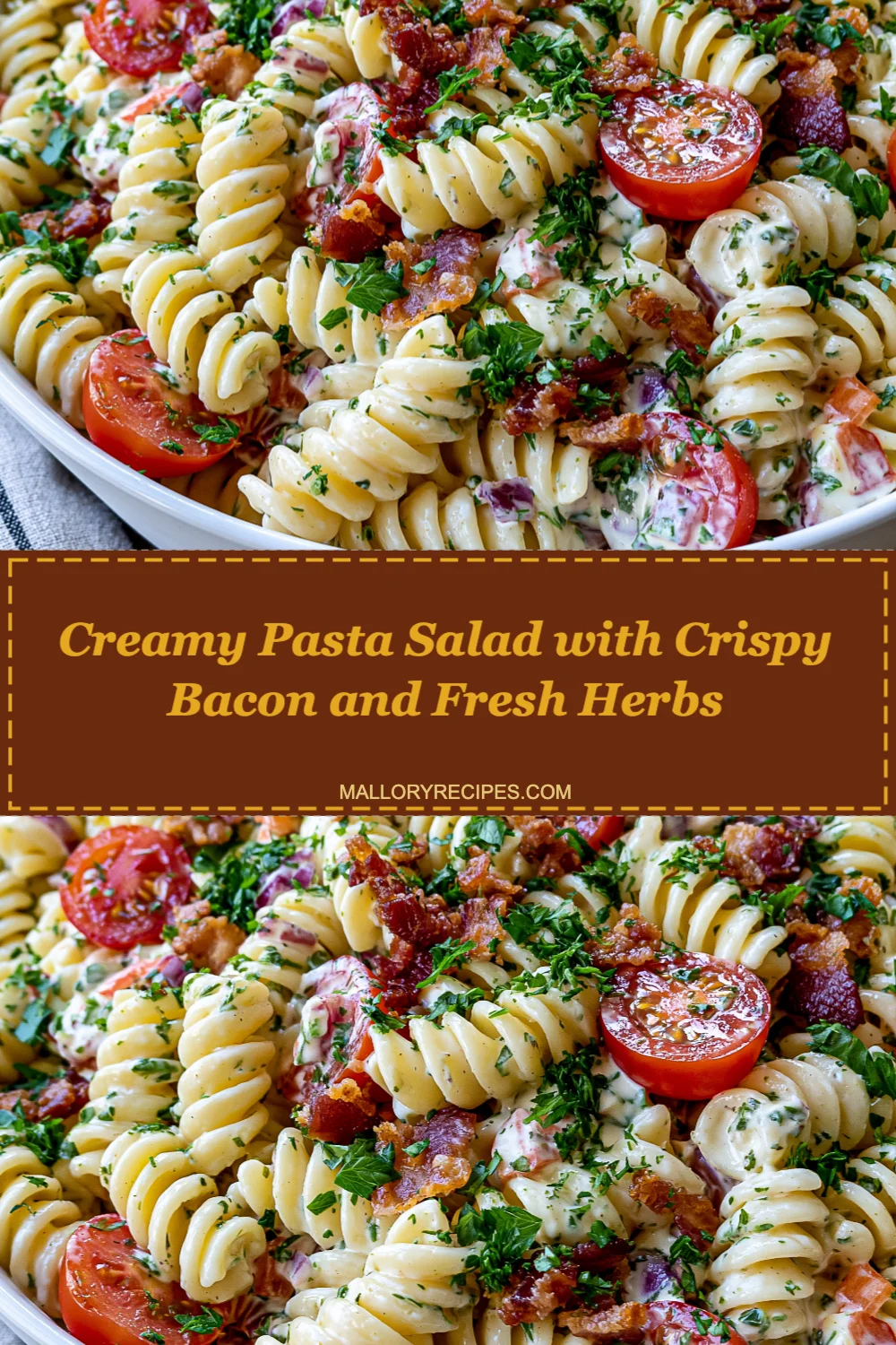 Creamy Pasta Salad with Crispy Bacon and Fresh Herbs - Your New Favorite Side Dish!