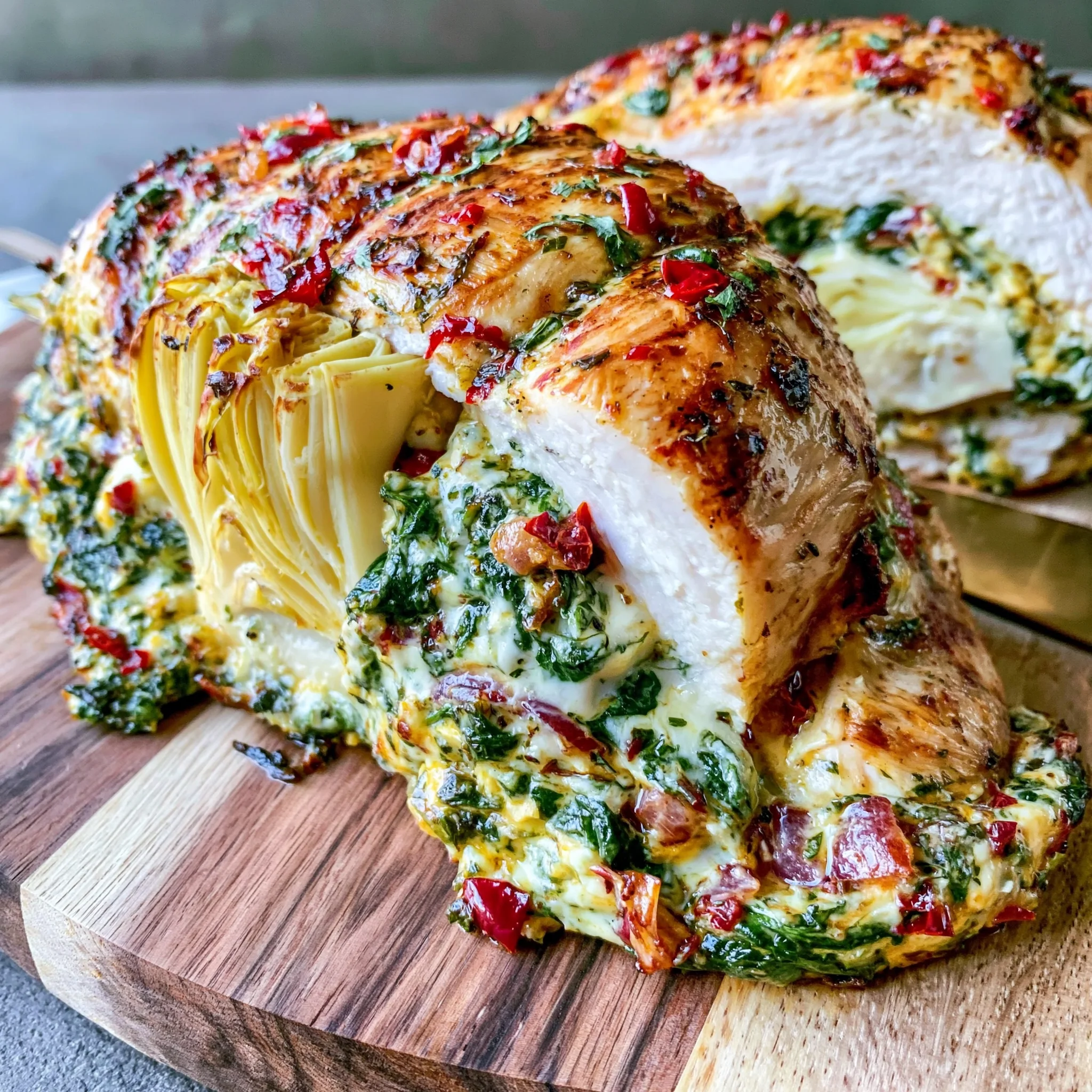 Keto Creamy Spinach Artichoke Stuffed Chicken Breast Recipe