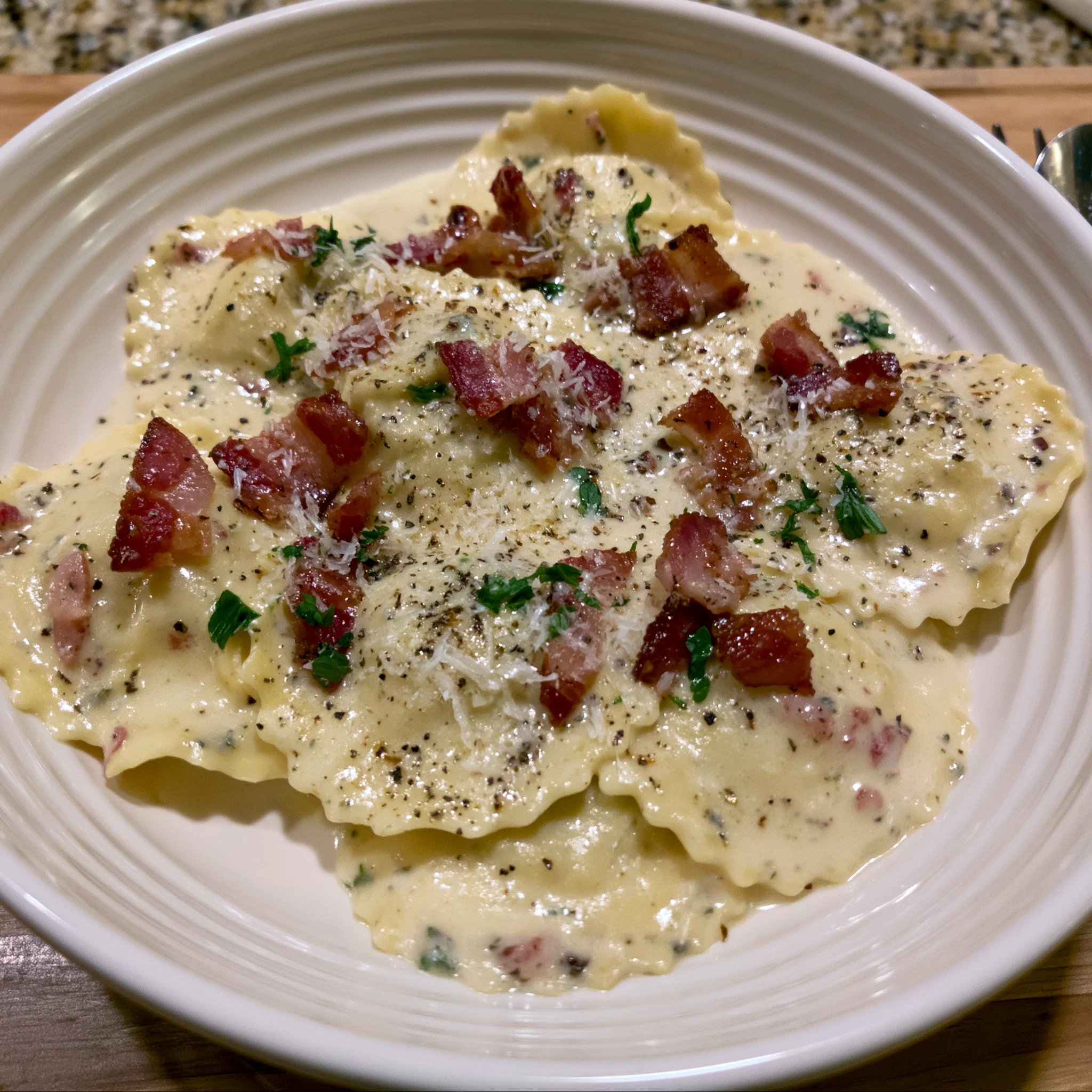 Quick Olive Garden Ravioli Carbonara Recipe